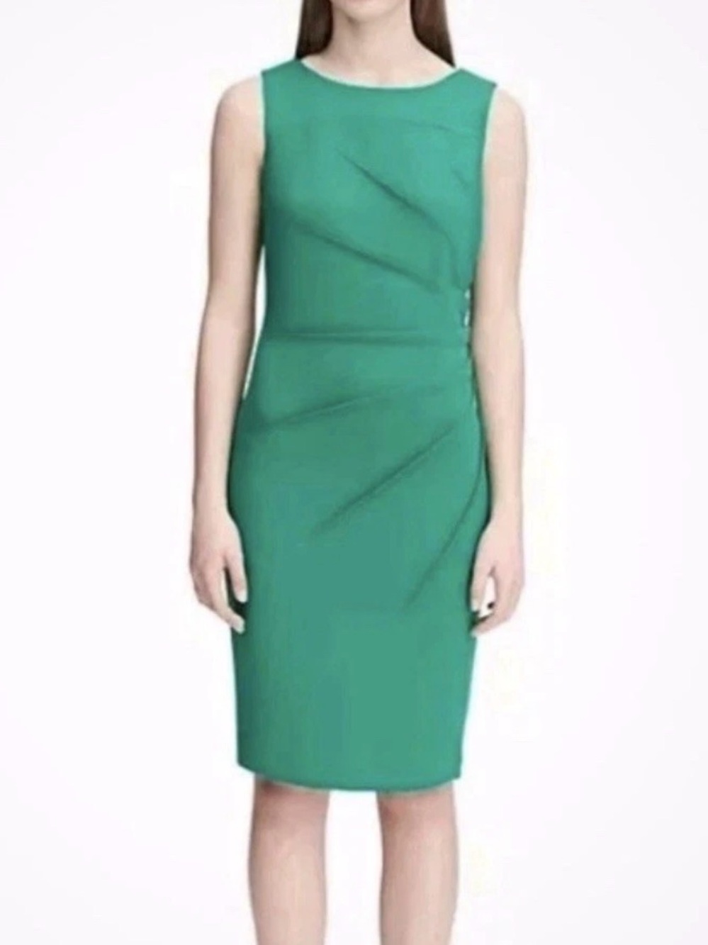 Calvin Klein Starburst Sheath Dress Features Distinctive Ruched on the Side 10